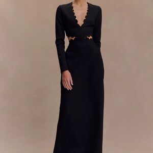 Cynthia Black Scalloped Dress